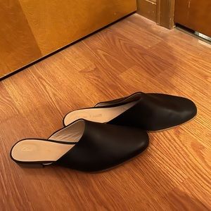 Clarks black mules - worn once